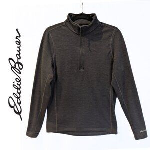 Eddie Bauer Waffle Layer Lining 3/4 Zip Sweatshirt, Black/Gray, Size M